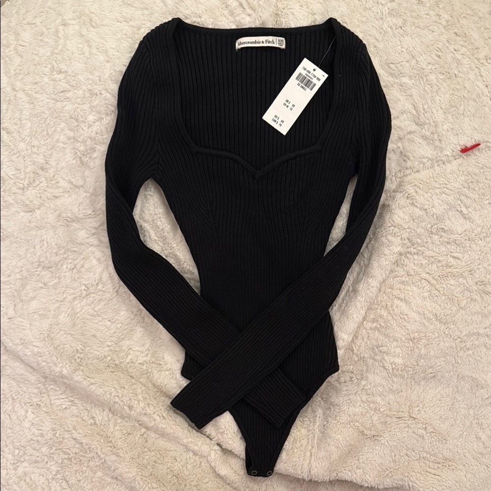 Abercrombie & Fitch Black Long Sleeve Bodysuit